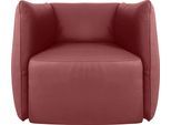 Sessel EGOITALIANO "Ludo Loungesessel, Designsessel, Clubsessel, elegant und zeitlos", rot (kirschrot), B:80cm H:68cm T:80cm, Leder »BULL« (echtes Rindsleder). Geschliffenes, pigmentiertes und behandeltes Rindsleder mit einer Dicke von 1, 3-1, 5 mm. Dieses Leder zeigt eine ziemlich weiche Hand mit einem halb undurchsichtigen Aussehen. Es handelt sich um ein geschütztes Leder. Eine leichte Deckschi