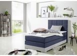 Boxspringbett HOME AFFAIRE, blau, B:103cm L:210cm, Komplettbetten, Boxspringbett, inklusive Topper und Wendekissen