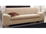 3-Sitzer DOMO COLLECTION "Alisson zeitlose Formensprache, modern flache Armlehnen", beige (natur), B:199cm H:75cm T:83cm, Microfaser aus 100% Polyester;Softlux, das pflegeleichte Kunstleder aus 80% PVC, 18% Polyester und 2% Polyurethan;Strukturstoff aus 90% Polyester und 10% Polyacryl, Sofas, 3-Sitzer, fester Sitzkomfort, frei im Raum stellbar