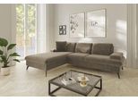Ecksofa SIT & MORE "Morris Jubi L-Form, B: 247 cm", braun (hellbraun), B:247cm H:83cm T:171cm, 100% Polyester, Sofas, Ecksofa, mit Armteilfunktion & 1 Zierkissen, optional Bettfunktion