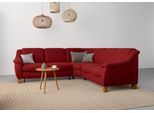 Ecksofa HOME AFFAIRE "Caldera L-Form", rot (bordeaux), B:270cm T:250cm, 100% Polyester, Sofas, Ecksofa, Federkern, wahlweise mit Kopfteilverstellung, Bettfunktion, Bettkasten
