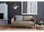 2-Sitzer W.SCHILLIG "sally", braun (stone z59), B:154cm H:78cm T:84cm, Longlife Xtra-Leder Z59: Glattleder mit modischer Prägung. Hautstärke 0, 9 - 1, 1 mm., Sofas, 2-Sitzer, mit Metallfüßen in Schwarz pulverbeschichtet, Breite 154 cm