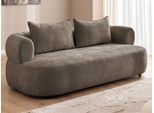 3-Sitzer HOME AFFAIRE "LUSSAC 3-Sitzer Design-Sofa mit Zierkissen, Maße B/T/H: 202/123/78 cm", braun, B:202cm H:78cm T:122,5cm, 100% Polyester, Sofas, 3-Sitzer, hoher Sitzkomfort und modernes Design, Sofa ohne Bettfunktion