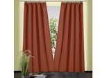 Vorhang WECKBRODT "Sento" Gr. 3, orange (terra), B:135cm H:230cm, Baumwolle, Polyester, Gardinen, Vorhang, Baumwolle, blickdicht, matte Struktur, unifarben, Gardine, Store