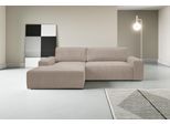 Ecksofa WERK2 "Rotterdam-L 267 x 165 cm modern und bequem", grau (hellgrau, bei), B:267cm H:85cm T:165cm, 90% Polyester, 10% Nylon, Sofas, Ecksofa, Cord, L-Form, Schlaffunktion, Bettkasten