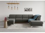 Wohnlandschaft SIT & MORE "Sinatra U-Form", grau, B:326cm H:85cm T:220cm, 90% Polyester, 10% Polyamid, Sofas, Wohnlandschaft, optional mit Kopfteilverstellung und Armteilfunktion etc.