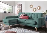 Ecksofa EXXPO - SOFA FASHION "Nappa, kompakt und komfortabel, bequem, zeitloses Design, L-Form", blau (aqua), B:222cm H:87cm T:156cm, Samtvelours (100% Polyester);Webvelours (100% Polyester), Sofas, Ecksofa, tolle Detailverarbeitung, inkl. Bettfunktion und Bettkasten