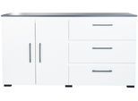 Kombikommode HOME AFFAIRE "Borneo 40 WA Kommode", schwarz-weiß (weiß, anthrazit), B:169cm H:92cm T:50cm, Hartfaserplatte, Holzwerkstoff, Kunststoff, Sideboards, Kombikommode