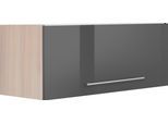 Klapphängeschrank OPTIFIT "Bern", grau (grau hochglanz, akaziefarben), B:90cm H:35,2cm T:34,9cm, Schränke, Klapphängeschrank, Breite 90 cm, 1 Klappe, mit Metallgriff