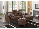Ecksofa HOME AFFAIRE "Palmera L-Form, B: 244 cm - OTTO. Verlässliche Qualität.", braun (dunkelbraun), B:244cm H:89cm T:163cm, 100% Polyester;Struktur (100% Polyester);Luxus-Microfaser in Lederoptik (100% Polyester), Sofas, Ecksofa, optional Bettfunktion & Bettkasten, Federkern