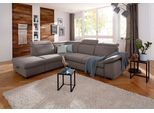 Ecksofa HOME AFFAIRE "Mauritius L-Form", grau, B:276cm T:232cm, Struktur fein (100% Polyester);Luxus-Microfaser Lederoptik (100% Polyester);Soft clean (98% Polyester, 2% Polyamid), Sofas, Ecksofa, mit Ottomane, mit Kopfteil- und Armlehnverstellung
