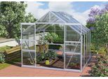 Gewächshaus VITAVIA "Mars 6700", silber (silberfarben), B:257cm H:231,8cm T:258cm, Gewächshäuser, Gewächshaus, Alu-Profile, 3 mm Sicherheitsglas