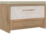 Schuhbank OTTO HOME "Gala", beige (beige hg, pacific walnuß decor), B:70cm H:48cm T:36cm, Holzwerkstoff, MDF, Polyester, Sitzbänke, Schuhbank, hochwertig UV lackiert, mit Sitzkissen, Breite 70cm