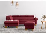 Ecksofa HOME AFFAIRE "Lindgren L-Form", rot (bordeaux), B:249cm H:84cm T:217cm, 100% Polyester, Sofas, Ecksofa, wahlweise mit TV-Funktion, Stauraum und Kopfteilverstellung