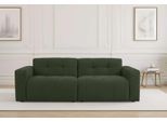 3-Sitzer OTTO HOME "Tapley", grün, B:220cm H:73cm T:93cm, 100% polyester, Sofas, 3-Sitzer, Breite 220 cm,Boucle, Struktur fein, mit Knopfsteppung, bodentief