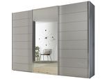 Schwebetürenschrank STAUD "Sonate Como mit Spiegel, in wertiger Staud-Qualität, Made in Germany", grau (saphirglas), B:280cm H:222cm T:68cm, Holzwerkstoff, Schränke, Schwebetürenschrank, viele Varianten