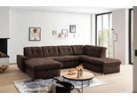 Wohnlandschaft EXXPO - SOFA FASHION "Durango, aufwendige Sitz- und Rückenverarbeitung, bequem, U-Form", braun, B:340cm H:92cm T:248cm, Sofas, Wohnlandschaft, inkl. Kopfteilverstellung, wahlweise mit Bettfunktion und Bettkasten