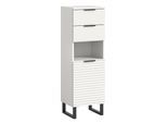 Unterschrank WELLTIME "Litica, Höhe 110 cm, 2 Schubkästen, 1 Tür, 1 offenes Fach", weiß, B:35cm H:110cm T:34cm, FSC-zertifizierter Holzwerkstoff, MDF, Schränke, Unterschrank, Badschrank, Bad-Midischrank, Badezimmer, Bad-Möbel