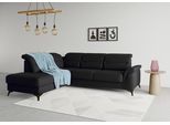 Ecksofa SIT & MORE "Sinatra L-Form", schwarz, B:251cm H:85cm T:220cm, 98% Polyester, 2% Polyamid, Sofas, Ecksofa, mit Ottomane, optional mit Kopfteilverstellung und Armteilfunktion