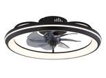GLOBO LIGHTING Deckenleuchte "CELESTE", schwarz (schwarz matt), Ø 50cm H: 14cm, 1 Stk., Leuchten, Deckenventilator, Deckenlampe, moderner Ventilator, Deckenleuchte