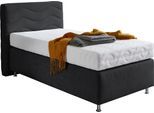 Boxspringbett "Sigma", schwarz, B:115cm L:210cm, Bezug Bett: Microvelours (100% Polyester) oder Feinstruktur (100% Polyester);Bezug Bonnell-Federkernmatratze: 100% Polyester;Bezug Kaltschaummatratze: 100% Polyester;Bezug Tonnentaschenfederkernmatratze: 80% Baumwolle, 20%Polyester, WESTFALIA SCHLAFKOMFORT, Komplettbetten, Boxspringbett
