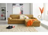Ecksofa DOMO COLLECTION "Topper, elegant und zeitlos, kompaktes Stellmaß 245/155cm, L-Form", gelb (senf), B:245cm H:78cm T:155cm, Sofas, Ecksofa, mit Recamiere, wahlweise mit Schlaffunktion