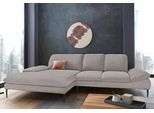 Ecksofa W.SCHILLIG "enjoy&MORE, Designsofa, elegant und bequem, L-Form", grau (stone r66), B:310cm H:87cm T:185cm, Chenille-Flachgewebe R66 (85% Polyester, 15% Nylon);Longlife Xtra-Leder Z59: Glattleder mit modischer Prägung. Hautstärke 0, 9 - 1, 1 mm;Stoff S37 (100% Polyester), Sofas, Ecksofa, Sitztiefenverstellung, Füße schwarz pulverbeschichtet, Breite 310 cm