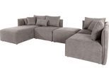 Wohnlandschaft OTTO HOME "Nöre U-Form", grau (hellgrau), B:340cm H:86cm T:172cm, Struktur fein (100% Polyester);Struktur (100% Polypropylene);Webstoff (100% Polyester);Samtoptik (100% Polyester);Luxus-Microfaser Lederoptik (100% Polyester);Baumwoll-/Leinenmix (60% Baumwolle/40% Leinen), Sofas, Wohnlandschaft, 5 Teile, in vielen Bezugsqualitäten und Farben s. auch "Nöre"