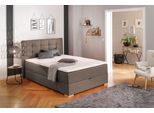 Boxbett HOME AFFAIRE "Olivet mit Bettkasten", braun (hellbraun), B:154cm L:230cm, Komplettbetten, Boxbett, in 4 Farben, 4 Breiten, 2 Matratzenarten, auch in Überlänge 220 cm