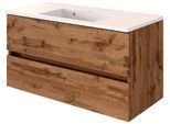 Waschtisch WELLTIME "Baabe", braun (eiche), B:100cm H:55cm T:46cm, Waschtische, Waschtisch, Breite 100 cm