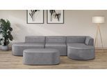 Ecksofa OTTO HOME "EIVIND Designer Sofa mit Ottomane rechts/links, B/T/H: 343/159/72 cm", grau (hellgrau), B:343cm H:72cm T:159cm, 100% Polyester, Sofas, Ecksofa, L-Form mit Wellenunterfederung, auch in Feincord und Bouclé