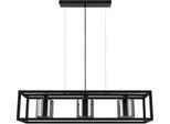 EGLO Hängeleuchte "BRISLING Pendellampe, Stahl und Glas, Vintage, Esszimmerlampe, Lampe", schwarz, H: 110cm, 1 Stk., Leuchten, Pendelleuchte, Wohnzimmerlampe, L14 x B11,5 x H10,5, schwarz, 5W inkl., Hängeleuchte