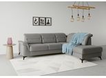 Ecksofa SIT & MORE "Sinatra L-Form", grau (steel), B:251cm H:85cm T:220cm, 100% Polyester, Sofas, Ecksofa, mit Ottomane, optional mit Kopfteilverstellung und Armteilfunktion