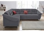 Ecksofa SIT & MORE "Salsa L-Form", grau (dunkelgrau), B:264cm H:86cm T:244cm, Bedruckte Microfaser (100% Polyester);Luxus-Microfaser ALTARA NUBUCK (100% Polyester);Struktur (100% Polypropylen), Sofas, Ecksofa, mit Federkern, wahlweise mit Bettfunktion