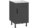 Spülenschrank WIHO KÜCHEN "Simi", grau (front und korpus: anthrazit), B:50cm H:86,5cm T:58cm, Schränke, Spülenschrank, 50 cm breit, mit verstellbaren Füßen, ohne Arbeitsplatte