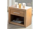 Nachtkonsole OTTO HOME "Triest", beige (kernbuche), B:45cm H:45cm T:42cm, Sideboards, Nachtkonsole, 1 mit Schublade, Breite 45 cm