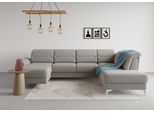 Wohnlandschaft SIT & MORE "Sinatra U-Form", silber, B:326cm H:85cm T:220cm, 90% Polyester, 10% Polyamid, Sofas, Wohnlandschaft, optional mit Kopfteilverstellung und Armteilfunktion etc.