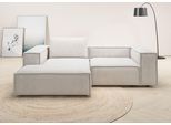 Ecksofa HOME AFFAIRE "Watertown, kompakte L-Form, 246 cm breite für kleinere Räume", weiß, B:246cm H:68cm T:171cm, 95% Polyester, 5% Nylon, Sofas, Ecksofa, modernes Ecksofa mit Feincordbezug, platzsparend & bequem