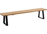 Sitzbank MASSIVLINE & MORE "Oviedo 4", braun (braun, metall pulverbeschichtet schwarz), B:180cm H:46cm T:43cm, Massivholz, Sitzbänke, Sitzbank, modernes Design, Gestell aus massivem Metall