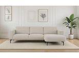 Ecksofa OTTO HOME "Lillith, 289 cm, L-Form, gemütlicher Sitzkomfort", beige (sand), B:289cm H:85cm T:159cm, 100% Polyester, Sofas, Ecksofa, Eckcouch mit runder Recamiere links/rechts, Strukturstoff