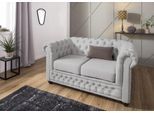 Chesterfield-Sofa HOME AFFAIRE "New Castle", silber, B:148cm H:72cm T:86cm, Sofas, Chesterfield-Sofa, mit hochwertiger Knopfheftung in Chesterfield-Design, B/T/H: 148/86/72