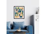 Bild QUEENCE "Christin", bunt (farbe rahmen: schwarz, farbe bild(er): bunt), B:50cm H:70cm, Acrylglas, Holz, Papier, Bilder, Bild, HD Premium Poster-Druck inkl. Holzrahmen