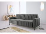 3-Sitzer EXXPO - SOFA FASHION "Grande, Schlafsofa, Dauerschläfer, Microvelours-Bezug, Breite 222cm", grau, B:222cm H:90cm T:100cm, Sofas, 3-Sitzer, mit Bettfunktion und Bettkasten, komfortabler Federkern