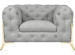 Chesterfield-Sessel HOME AFFAIRE "Amaury Sessel", silber, B:125cm H:75cm T:97cm, Struktur (100% Polyester9;Samtoptik (100% Polyester), Sessel, Chesterfield-Sessel, aufwändige Knopfheftung, moderne Chesterfield Optik, Fußfarbe wählbar