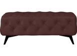 Polsterhocker HOME AFFAIRE "Amaury", rosa (rose), B:120cm H:45cm T:80cm, Struktur (100% Polyester);Samtoptik (100% Polyester), Hocker, Polsterhocker, Chesterfield-Optik, Breite 120cm, Fußfarbe wählbar