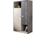 Kleiderschrank PARISOT "Fabric", grau (eschefarben, grau), B:101cm H:182cm T:51cm, Schränke, Kleiderschrank