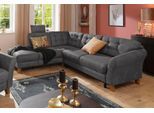 Ecksofa HOME AFFAIRE "Trondheim L-Form", grau (anthrazit), B:260cm H:89cm T:90cm, Struktur weich ( 97% Polyester, 3% Baumwolle);Luxus-Microfaser ALTARA NUBUCK (100% Polyester);Luxus-Microfaser Lederoptik (100% Polyester), Sofas, Ecksofa, mit Federkern