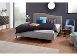 Polsterbett, grau, B:172cm H:100cm L:210cm, Bezug Bett: Velours mit grober Lederoptik (100% Polyester);Bonnellfederkernmatratze: 51% Polypropylen, 39% Polyester, 10% Baumwolle;Kaltschaummatratze: 100% Polyester, Bezug abnehm- und waschbar bis 60C, WESTFALIA SCHLAFKOMFORT, Betten, Polsterbett