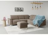 Ecksofa SIT & MORE "Sinatra L-Form", grau (taupe), B:251cm H:85cm T:231cm, 90% Polyester, 10% Polyamid, Sofas, Ecksofa, optional mit Kopfteilverstellung und Armteilfunktion