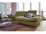 Ecksofa SIT & MORE "Brisbane L-Form", grün (olive), B:319cm T:181cm, Soft clean (98% Polyester, 2% Polyamid), Sofas, Ecksofa, Fußhöhe 15 cm, inklusive Sitztiefen-, Armteil- und Kopfteilverstellung